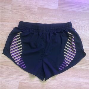 Nike M Black Purple Running Shorts Athletic Activewear Lined Womens